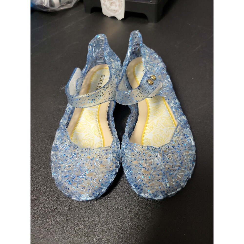 GUGUYeah Blue Glitter and Clear Jelly Shoe